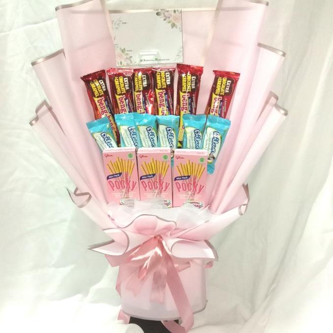 Sale Buket Snack Wisuda Birthday Ulang Tahun / Buket Pocky Bengbeng Coklat - Paling Diminati