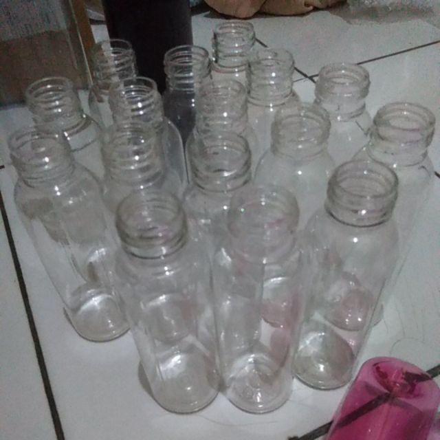 Botol 100 Ml Bening Tutup Flip Top Hitam Minimal 25 Pcs