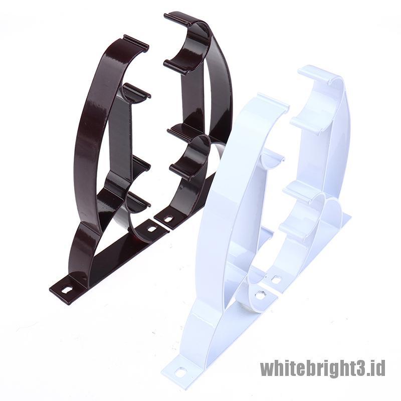 ❤White3 Warna Putih❤ 2pcs Bracket Holder Tiang Tirai Bahan Metal Sturdy