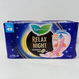 LAURIER Relax Night Wing 30CM ISI 16 PADS Pembalut wanita (no.12)