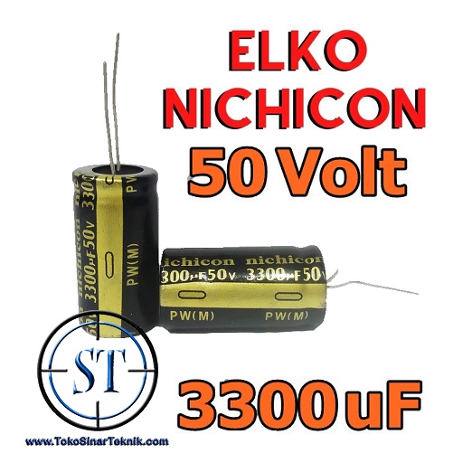 Kapasitor Elco 3300/50V 3300uf 50V 3,300/50V 3300 Mikro 50Volt  3.300/50V Electrolytic Capacitor Elko IC 3300uf 50v NIchicon ASLI