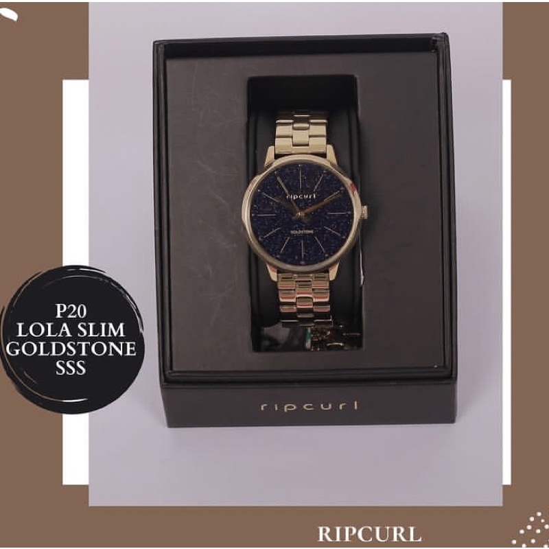 ripcurl jam tangan wanita lola slim goldstone stainless steel original 100% diameter 37mm