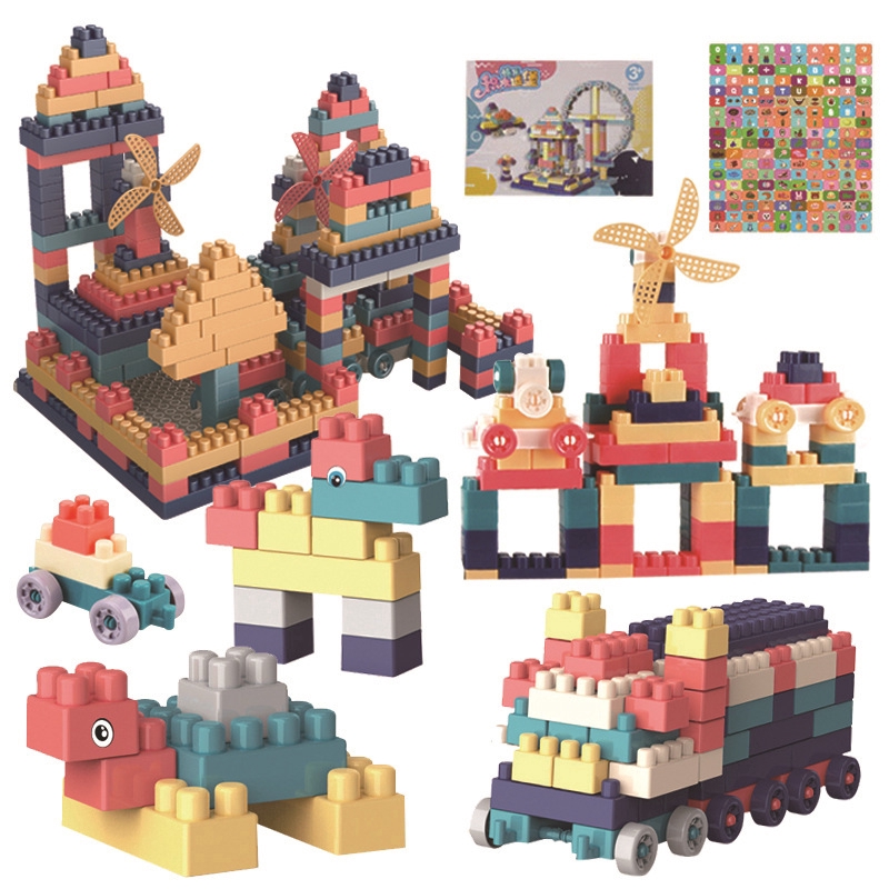 Ready Stock 100pcs/set Ukuran Besar Bata Bangunan Blok DIY Model Edukasi Dini Bricks Mainan Untuk Anak