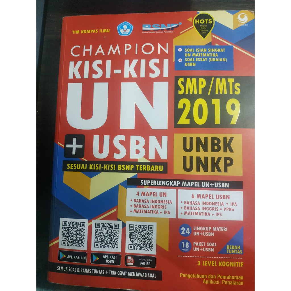 Champion Kisi-Kisi UN + USBN SMP/MTs 2019 [BEKAS]