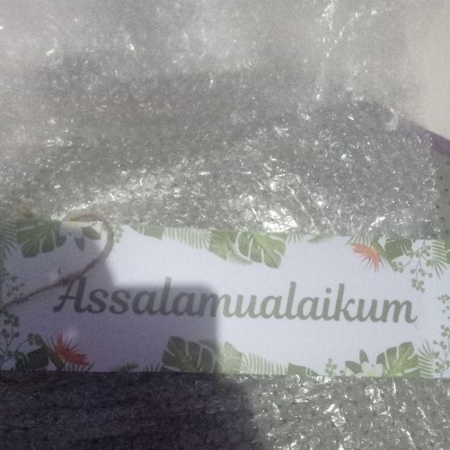 Hiasan Pajangan Dinding Wooden Poster Papan Rumah Assalamulaikum Tropical