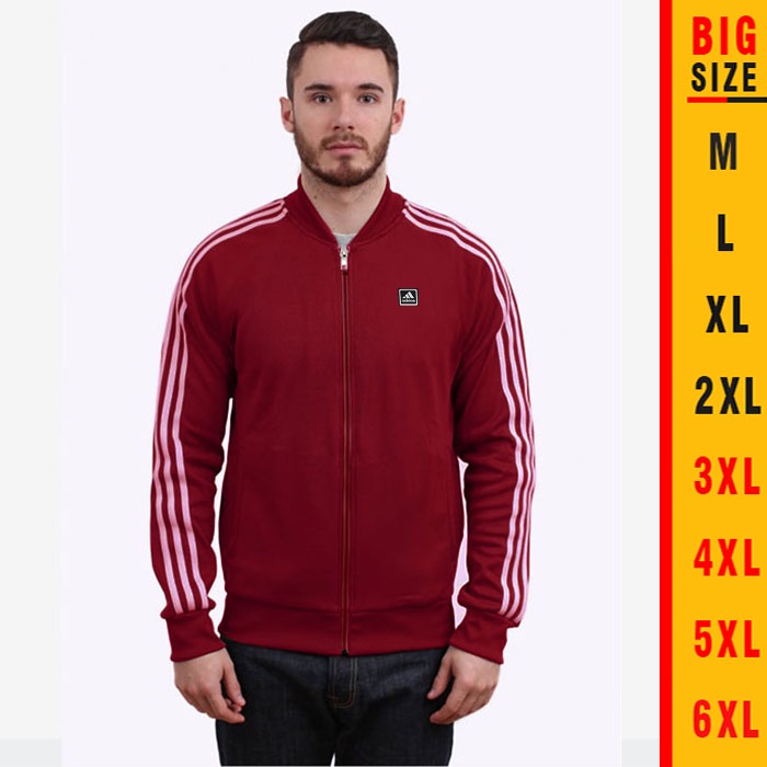 Jaket Adidas Tracktop Oversize Bomber BIG SIZE M L XL XXL XXXL XXXXL XXXXXL Maron Hitam Navi