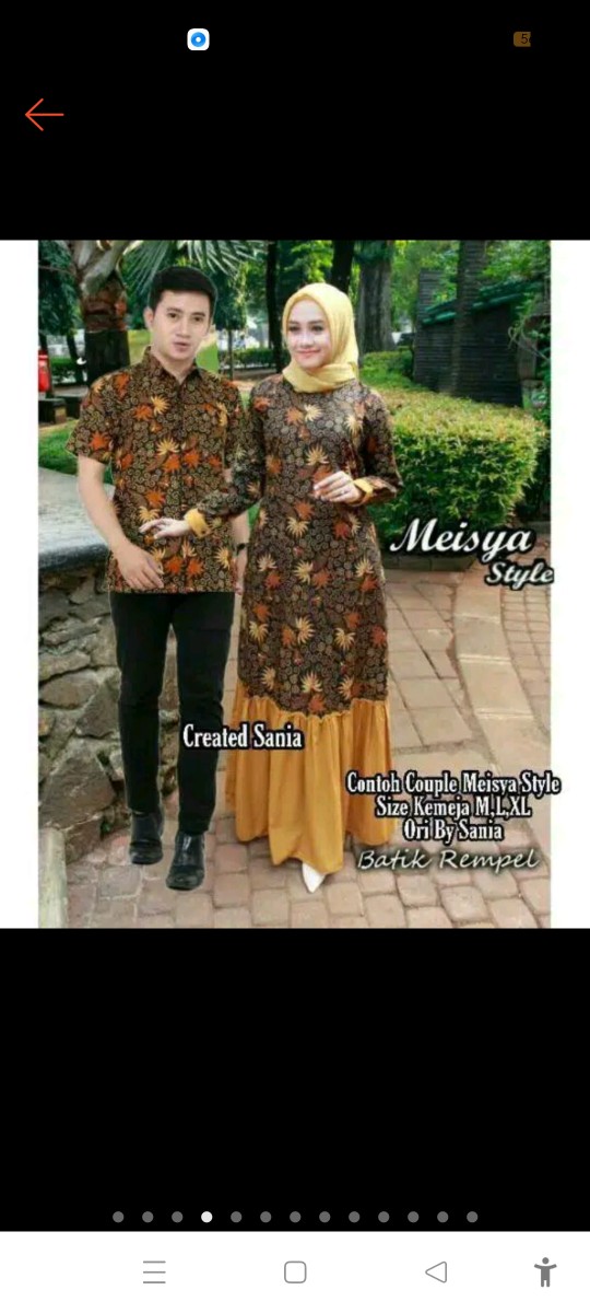 Couple Batik Gamis Meisya Style Rampel Gamis Hem