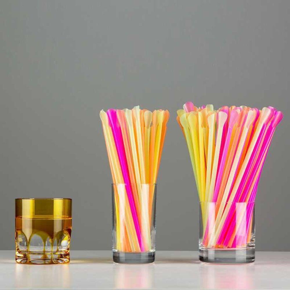 Preva Sendok Sedotan Sendok Sedotan New Straight Straw Creative Drinking Supplie 100PCS