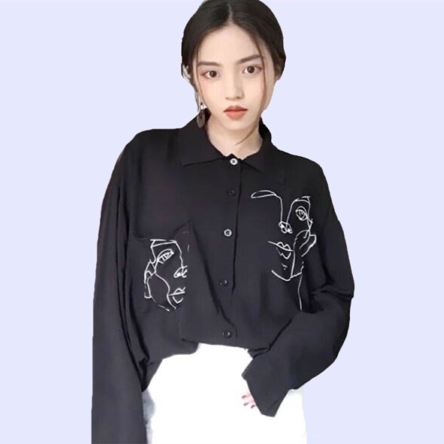 KEMEJA WANITA ESM1201 TABSLEEVE SHIRT-1