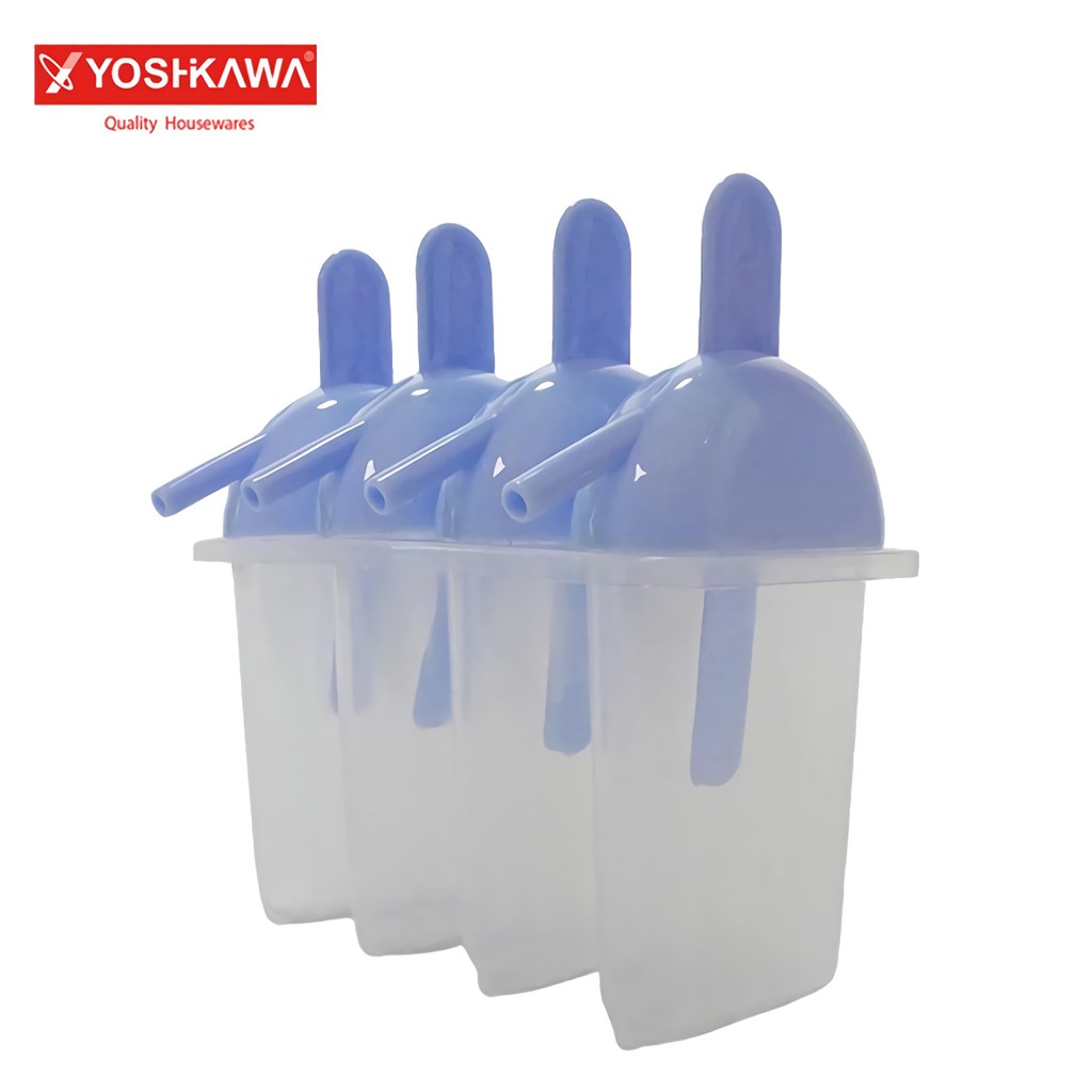 

YOSHIKAWA Cetakan Es 4 Slot Ice Cube Tray EVL-BE-3312 Biru