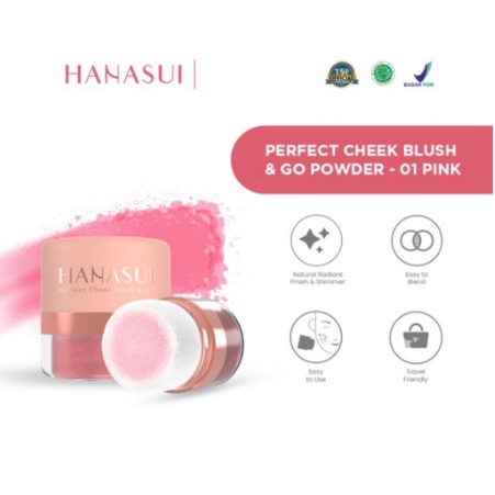 * NCC * Hanasui Perfect Cheek Blush On And Go Powder Blush Kosmetik Wajah Make Up - Netto 2.5 gr