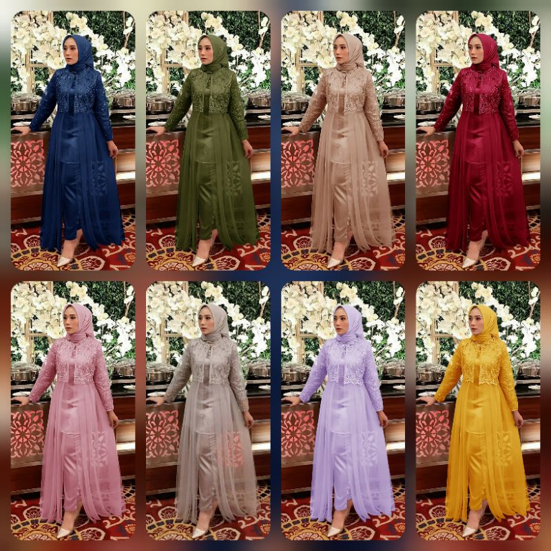 3 UKURAN KID, L &amp; XXL SET ATTELIER FASHION PAKAIAN WANITA PESTA FASHION ATASAN DAN CELANA MS JC ADA VIDEO REAL PICT