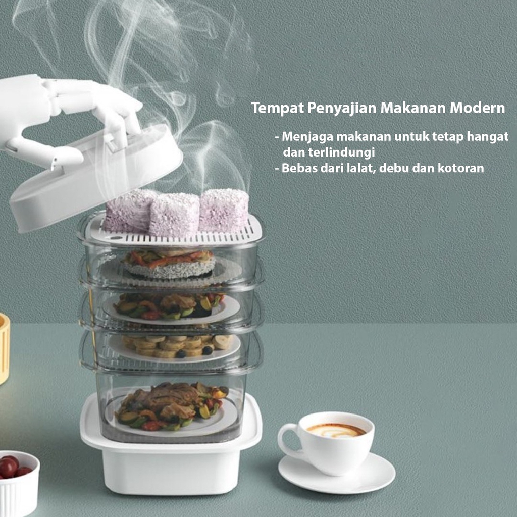 Susun 6 Tudung Saji makanan Food Storage 6 Layer Penghangat Penyimpanan Makanan
