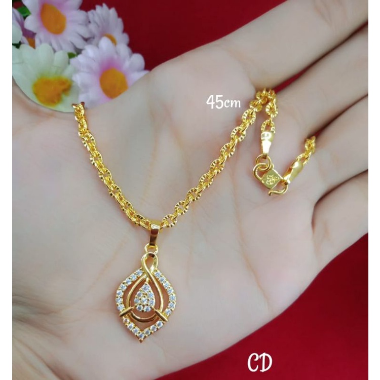 kalung perhiasan emas muda aksesoris wanita free liontin
