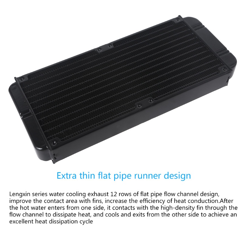 Bt DIY Liquid Cooling System High-Density Fins 12baris Aluminium Tabung Radiator 240mm