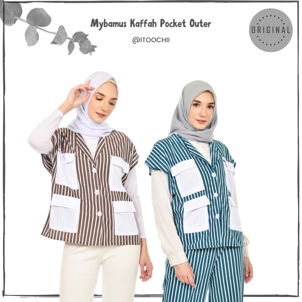 Mybamus Kaffah Pocket Outer Baju Wanita Rompi Vest Muslim Atasan Wanita
