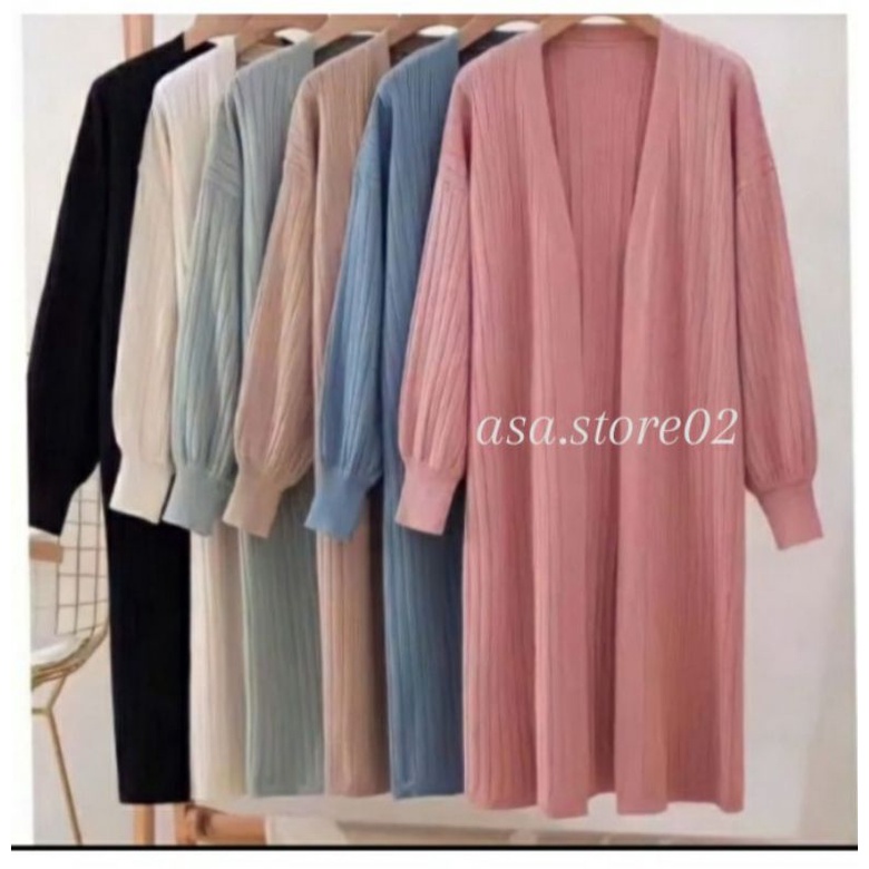 Keisha Long Cardigan Rajut/REVITA LONG CARDY BALON/Pakaian Wanita