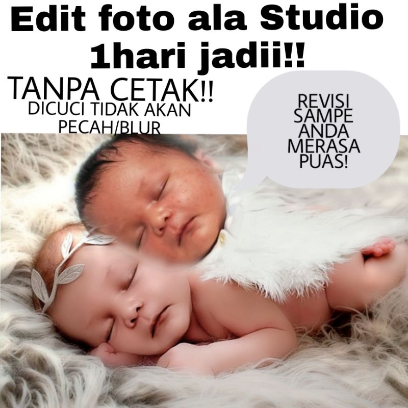 JASA EDIT FOTO BAYI NEWBORN TANPA PAPAN NAMA