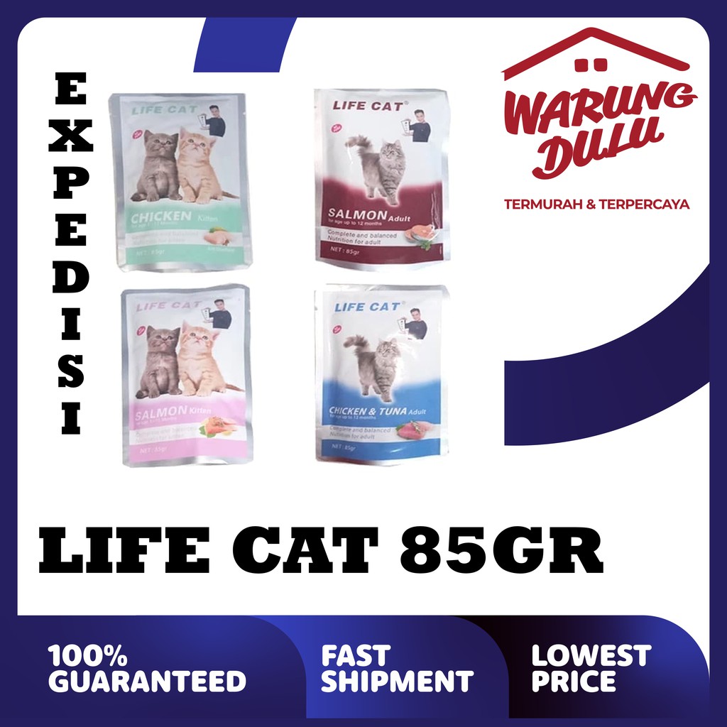 LIFE CAT POUCH ALL VARIAN 1 BOX ISI 24PCS (EKSPEDISI)