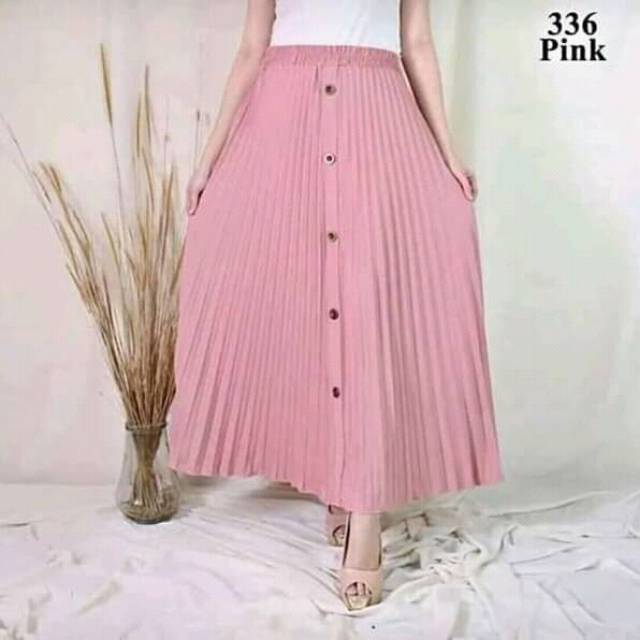 ROK PLISKET  KANCING  // ROK PLISKET SKIRT BUTTON /rok plisket rempel variasi kancing jumbo