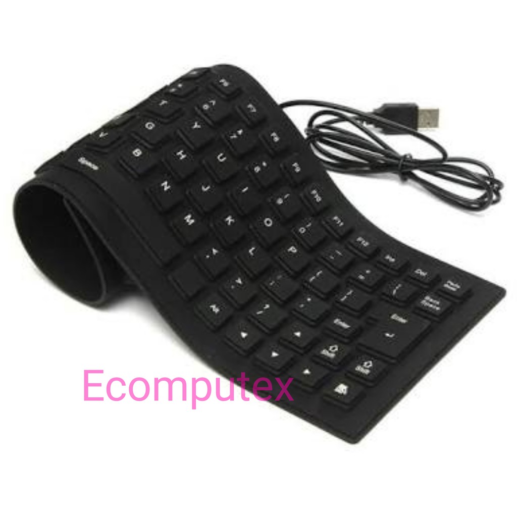 KEYBOARD MINI FLEXIBLE KARET ELASTIS USB ANTI AIR