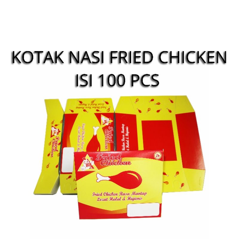 Kotak Nasi Fried Chicken Polos tanpa merk isi 100pcs