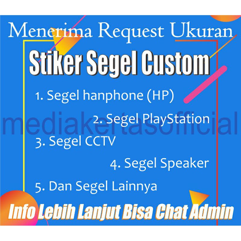STIKER SEGEL / STIKER WARRANTY / SEGEL GARANSI / SEGEL PECAH TELUR /CUSTOM/SEGEL HP/SEGEL ELEKTRONIK
