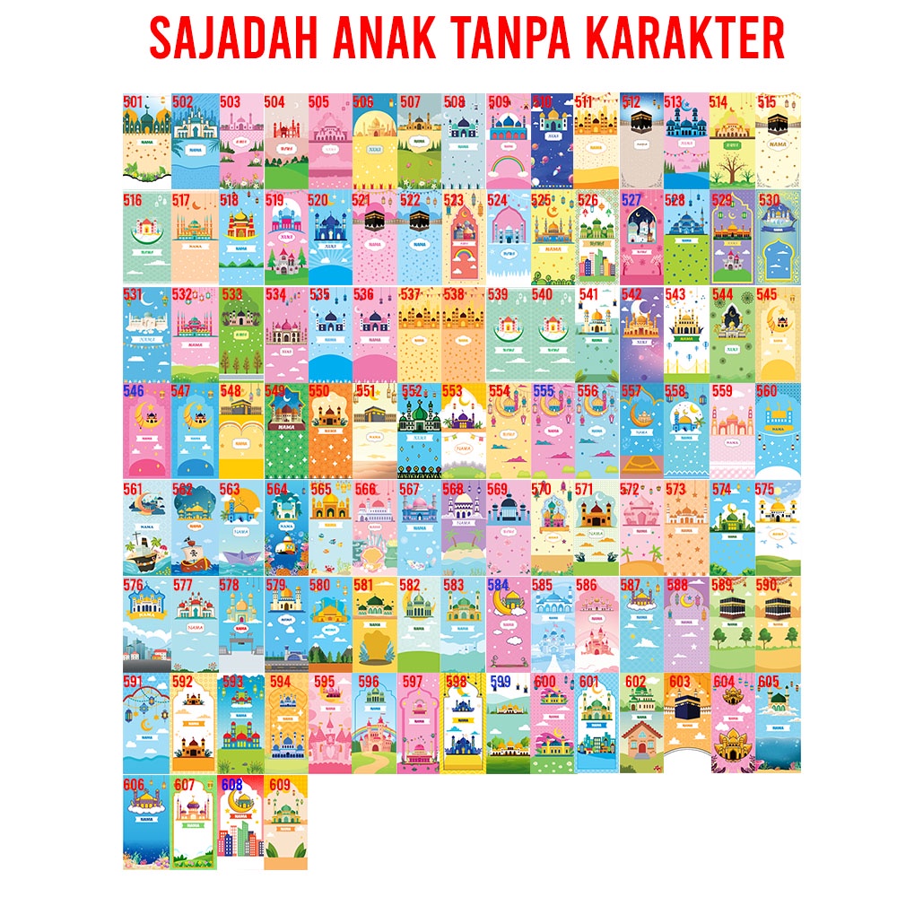 Custom Nama Sajadah Anak Karakter Kado Hadiah Ultah Souvenir Kelulusan Juara Naik Kelas Ulang Tahun Baby Shark-7