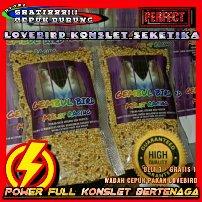 Pakan Lovebird / Makanan Burung Lovebird / Milet / Pakan Lovebird konslet / Pakan Lovebird Dosis Tin