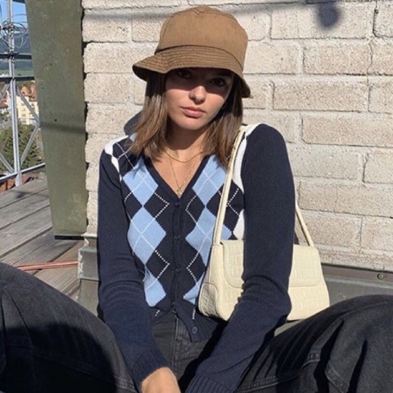 ARGYLE CARDIGAN/ Brandy Dupes/ kardigan rajut argyle aesthetic y2k simple vintage egirl