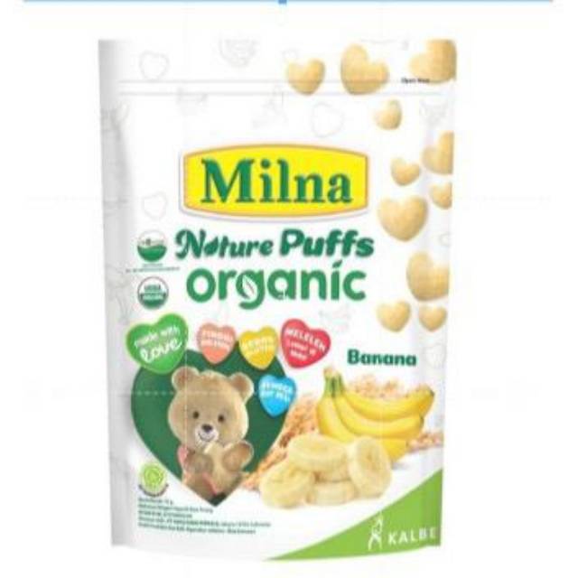 MILNA Nature Puff Organic 15gr (ada 3 varian) / Milna Puffs Organic Biskuit Bayi