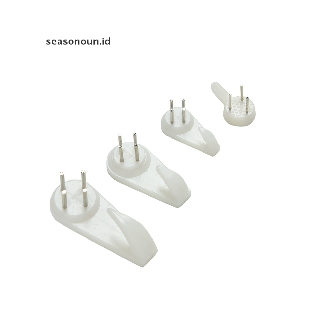 【seasonoun】 20pcs Plastic Hard Picture Frame Wall Hooks Photos Mirror Hanging Hangers White .