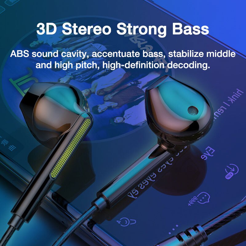 Headset HiFi Jack 3.5mm M22 TRIPLEDI Earphone Wired Stereo Bass Noise Reduction With HD Microphone