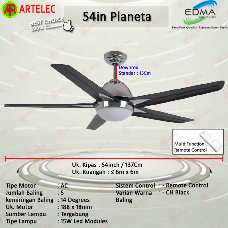 Kipas Angin Gantung MT EDMA 54in PLANETA Kipas Angin Dekorasi Kipas Angin Plafon mt edma