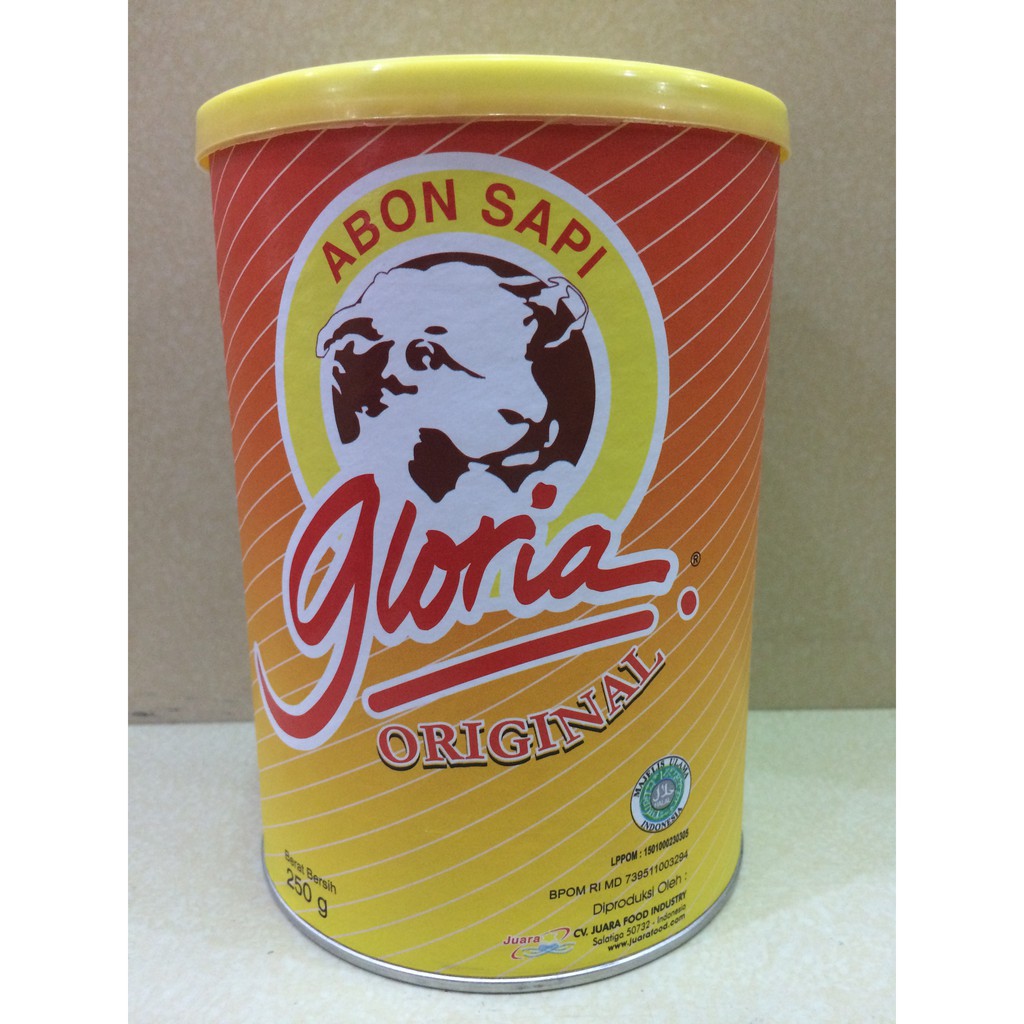 Abon Gloria Kaleng 250g 250gr 250 gram Original / Bawang / Ayam Abon Sapi