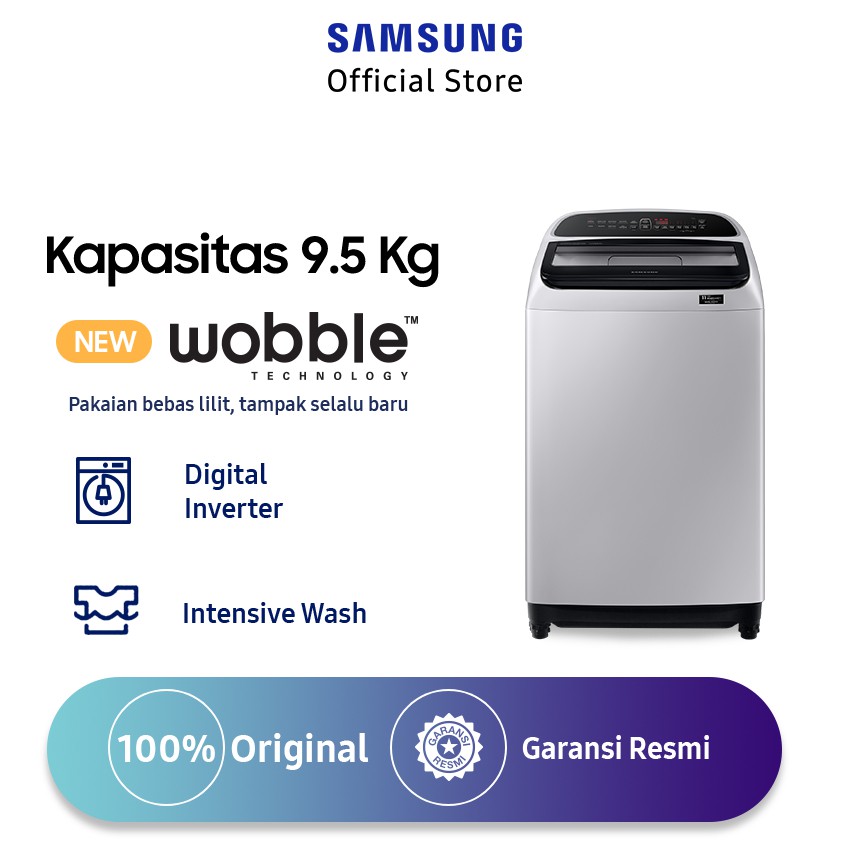Samsung Mesin Cuci Top Loading dengan Wobble Technology, 9,5 Kg -
WA95T5260BY