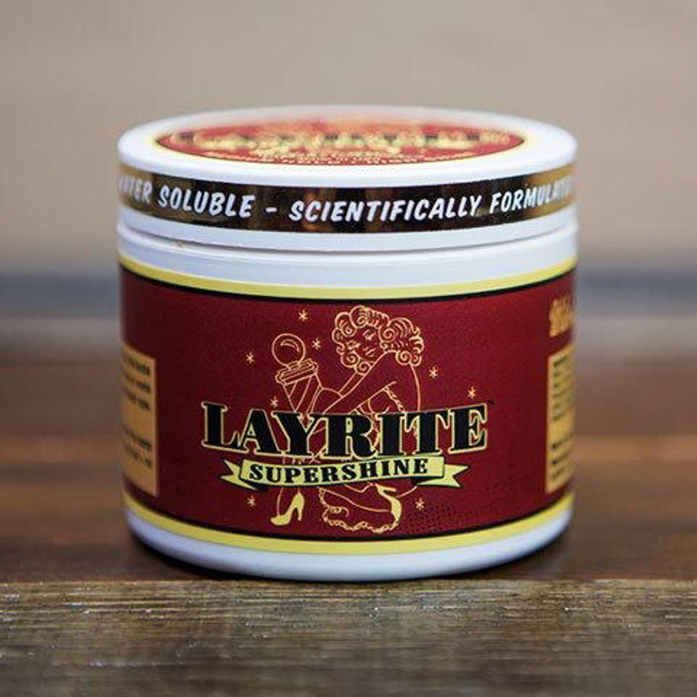 POMADE LAYRITE SUPER SHINE / SUPERSHINE WATERBASED 4oz | FREE SISIR UNBREAKABLE