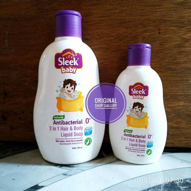 Original Sleek Baby Sabun Mandi Bayi 2 in 1 Hair & Body ...