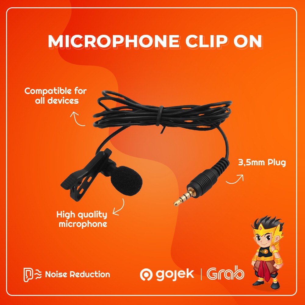 Jual Mic Clip On Microphone Jack 3.5mm Jepit Universal HP PC Laptop