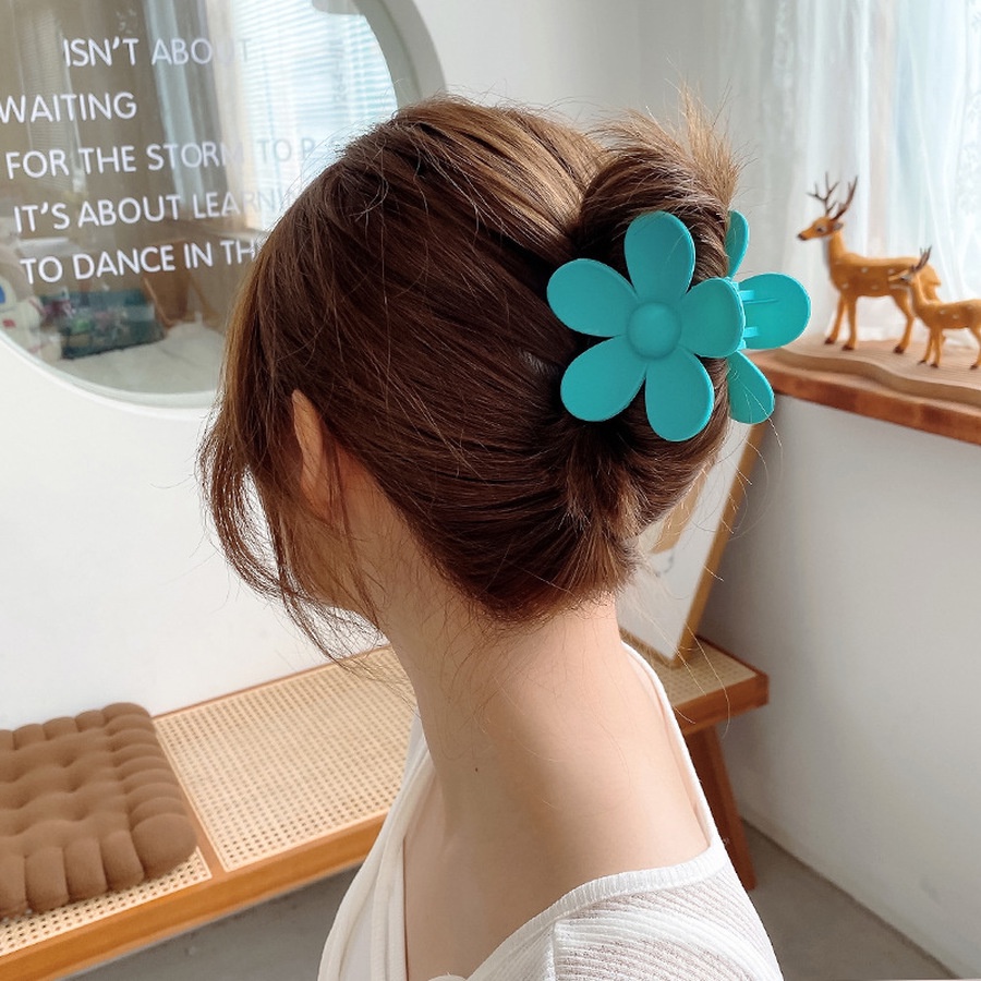 Korean Flower Plastic Hair Claws Acrylic Hair Clip Ponytail Holder Hairdressing Tool Woman Hair Accessories