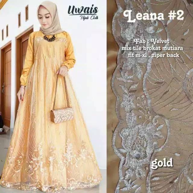 LEANA 2 3 UWAIS BROKAT TILLE IMPORT / GAMIS PARTY / DRESS KONDANGGAN/TERMURAH