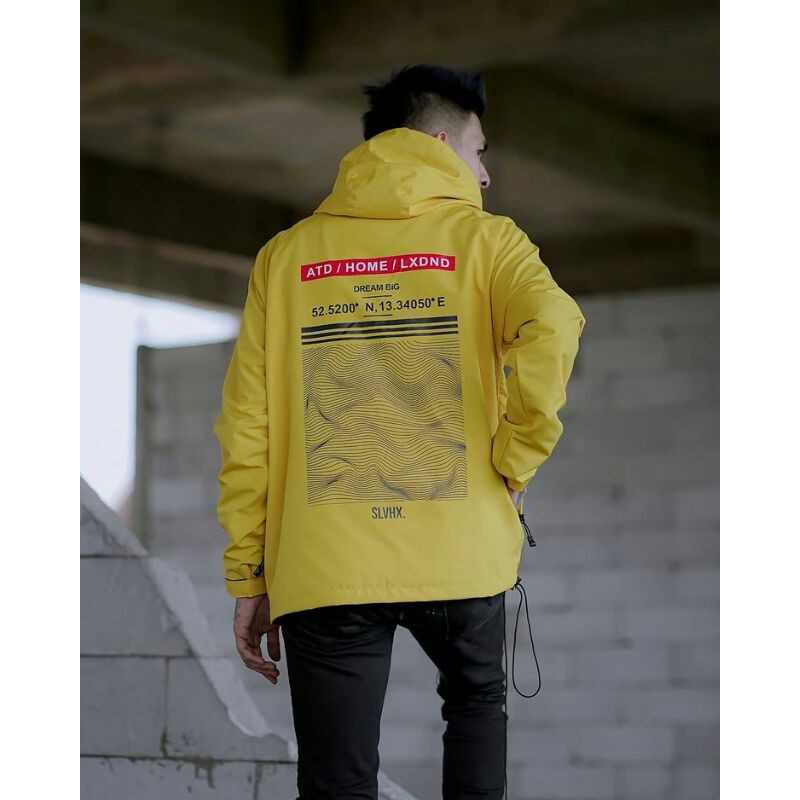 Jaket Cougle Dream Big Jaket Parasut Jaket Outdoor Jaket Pria Jaket Salviohexia Kuning