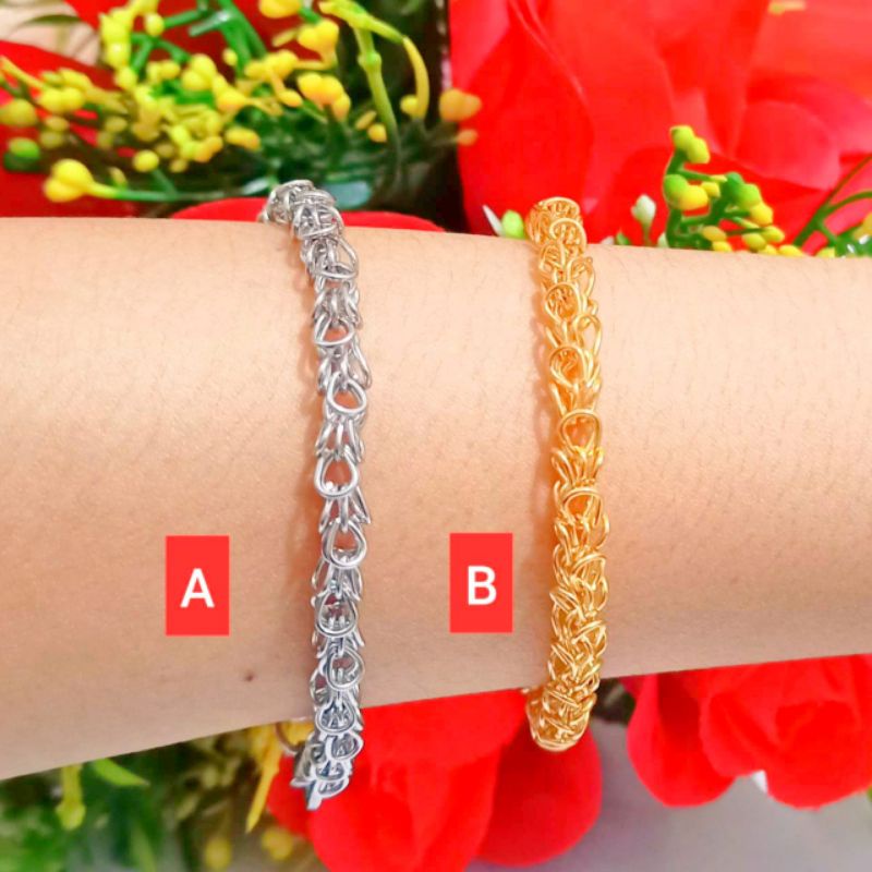 *COD* Gelang TITANIUM Rantai Dewasa Gold&amp;Silver TIDAK LUNTUR,TIDAK KARAT