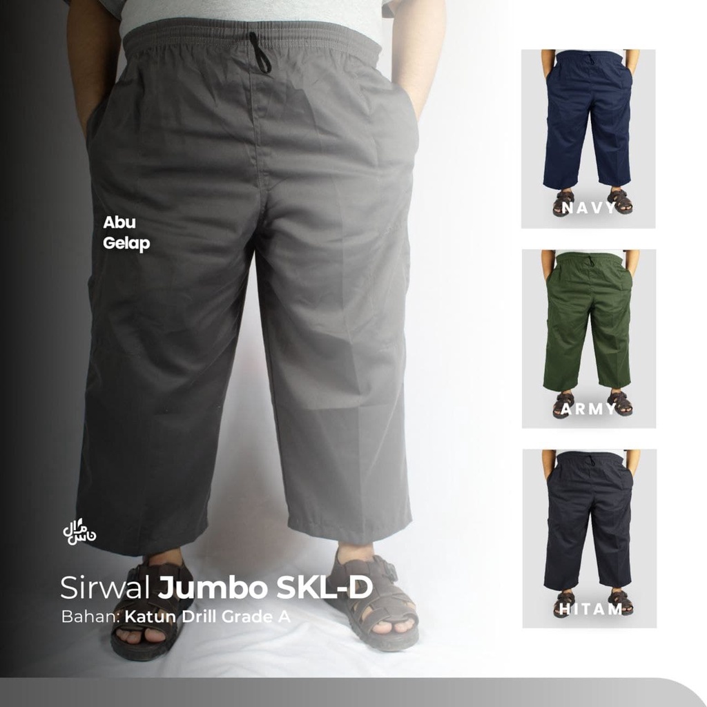 Celana Sirwal Panjang Pria Jumbo Bahan Katun Drill Dan Katun Twill