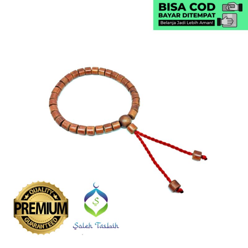 Gelang Kayu Naga Kikik Motif Tabung Size 6mm Asli