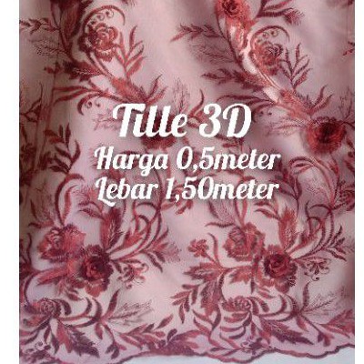 KAIN BROKAT TILLE 3D(3 DIMENSI)TILLE 3D BAHAN KEBAYA