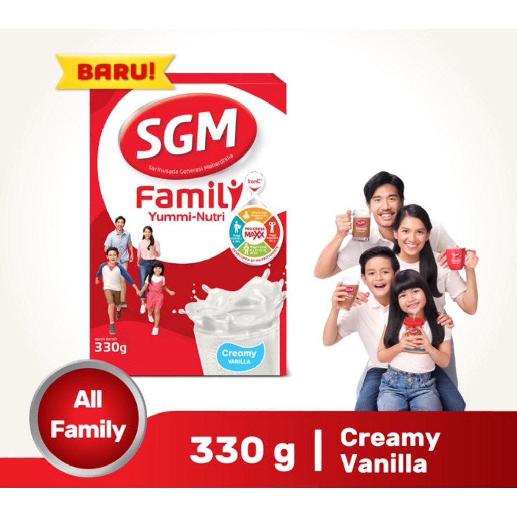 SGM Family Yummi Nutri Creamy Vanila Susu Keluarga 330 gr