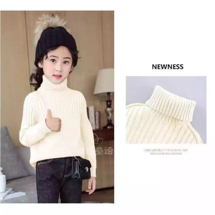 Sweater Turtleneck Anak Rajut Tebal untuk Winter