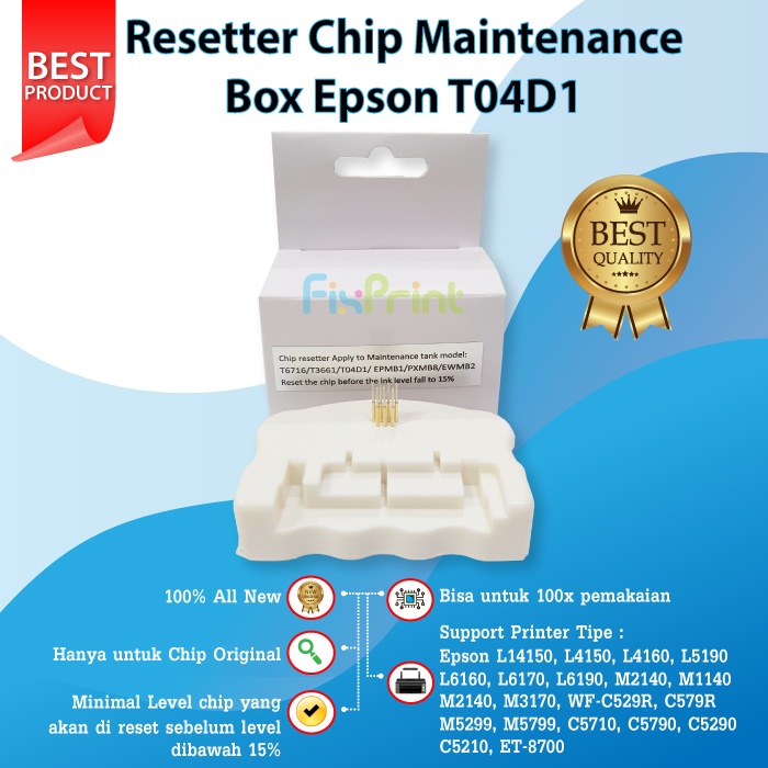 Resetter Chip T04D1 Maintenance Box T6714 T6716 T3661 Reset Wasting Pad Waste Ink Pad Printer L14150 L4150 L4160 L6160 L6170