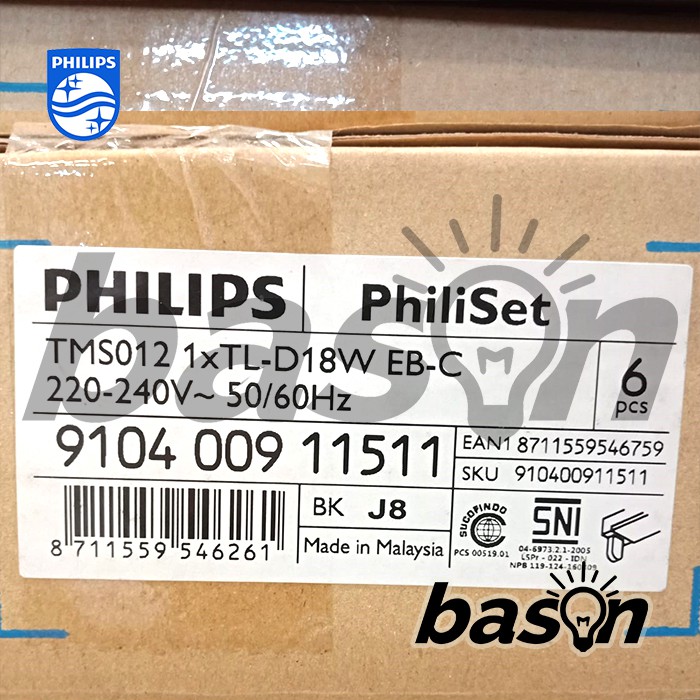 PHILIPS TMS012 1xTL-D18W EB-C - ETMS - Termasuk Ballast Elektronik